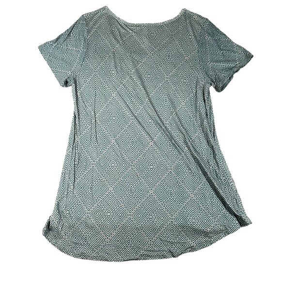 LulaRoe Womens Medium Green Geometric Classic T Shirt Round Neck Short Sleeve - Picture 7 of 7